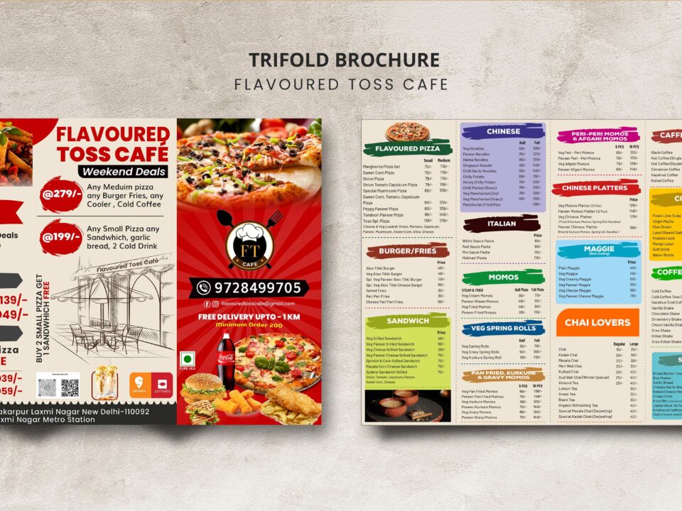 Brochure Design for Flavoured Toss Cafe