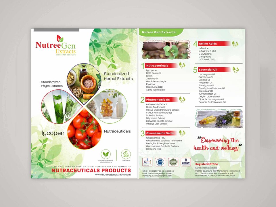Front Back Brochure Design for Nutree Gen Extracts