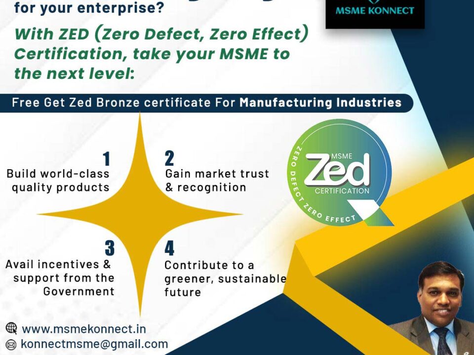 Social Poster Design For Zed Certification MSME Konnect